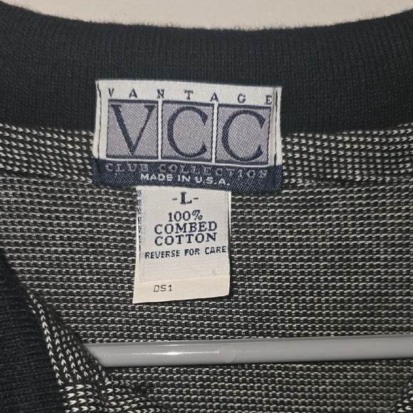 Men's Polo Shirt in Black and Gray Made In Usa Vintage LOT M - Picture 2 of 6